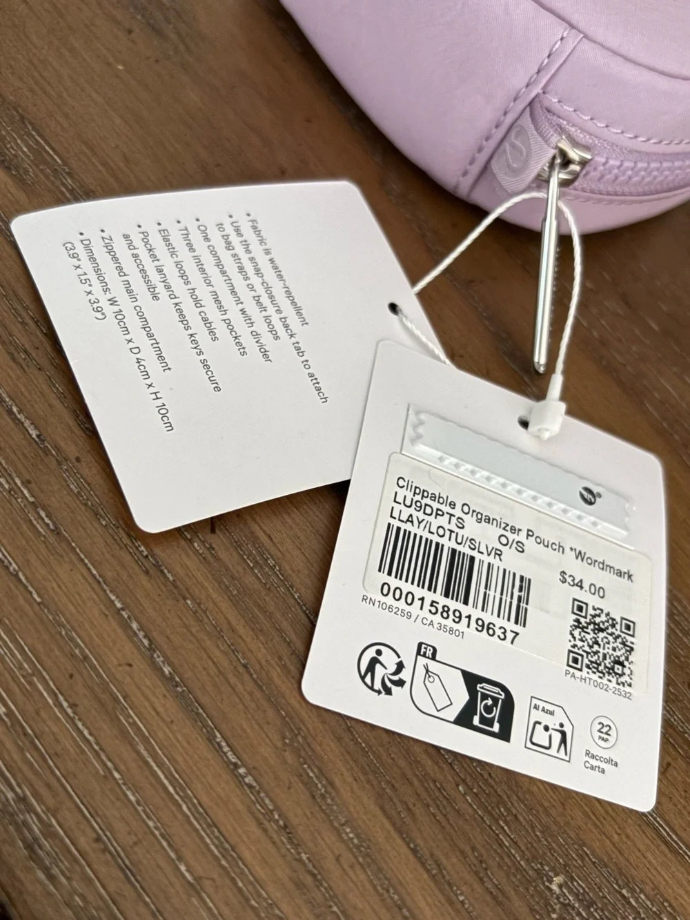 lululemon athletica Clippable Commuter Organizer Pouch